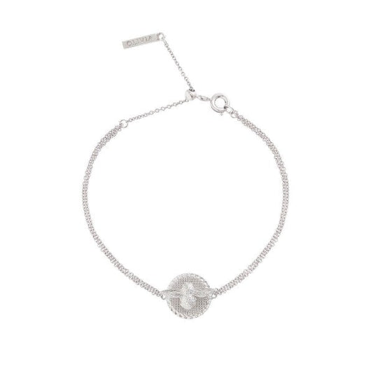 OB Silver Plated 3D Bee Disc Chain Bracelet