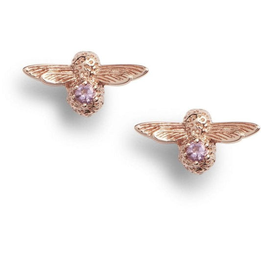 OB Celebration Bee Studs Rose Gold & Amethyst