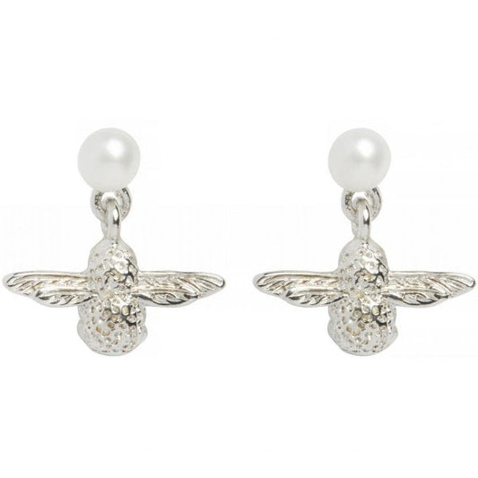 OB 3D Bee Silver Stud Earrings