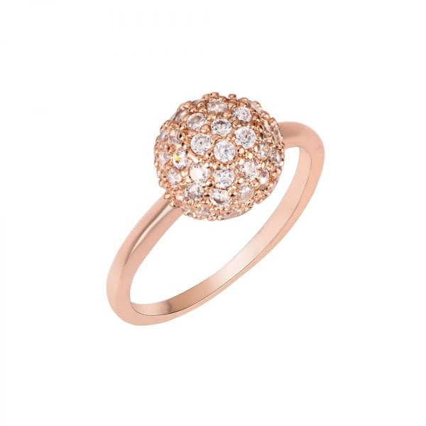 CZ Pave Ball Ring Rose Gold SIZE 56