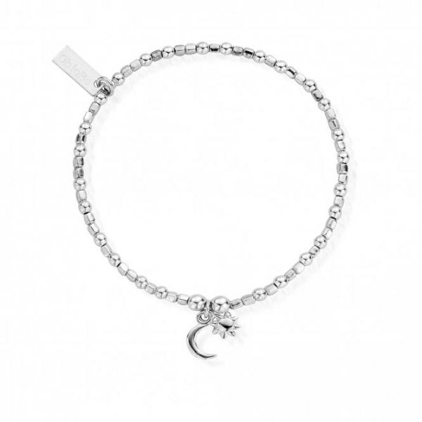 Mini Cube Dainty Moon & Sun Bracelet
