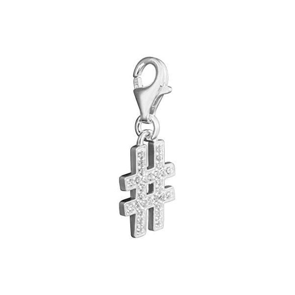 Silver Hashtag Charm