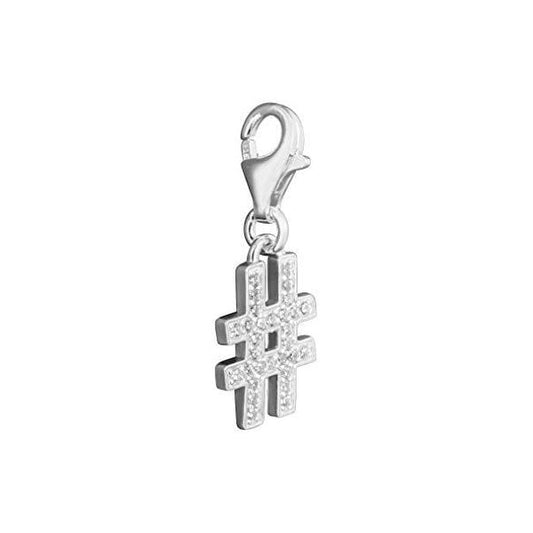 Silver Hashtag Charm