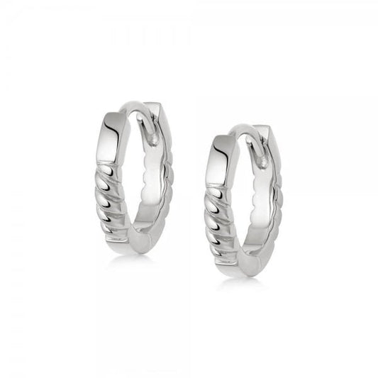 Stacked Sterling Silver Rope Huggie