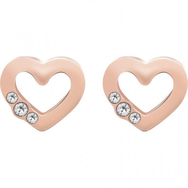 Small Rose Gold Heart Earrings