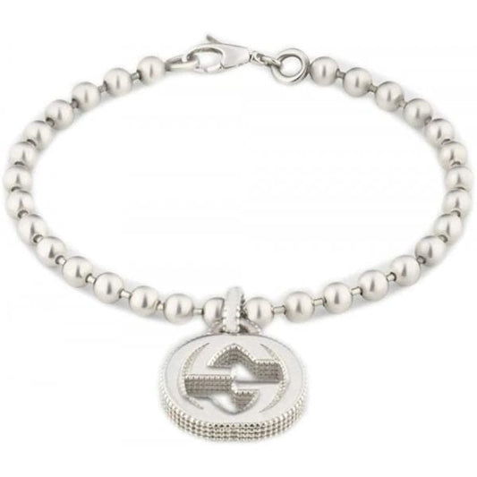 INTERLOCKING G M BRACELET SILVER 17CM