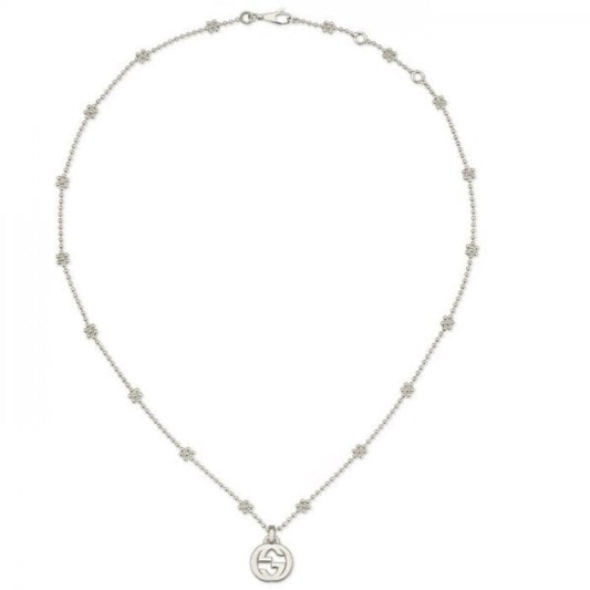 Gucci Interlocking Sterling Silver Necklace 40cm