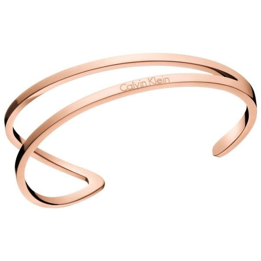 CK Outline Open Rose Gold Bangle - M