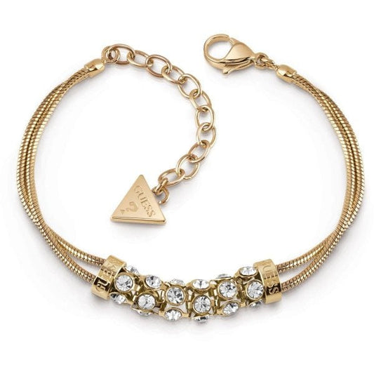 Gold Plated Pave Swarovski Crystal Bar Bracelet