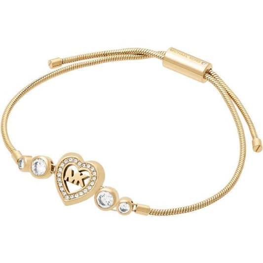 MK Gold Logo Heart Bracelet