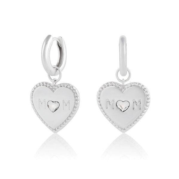 Mother's Day Mom Huggie Hoop Silver