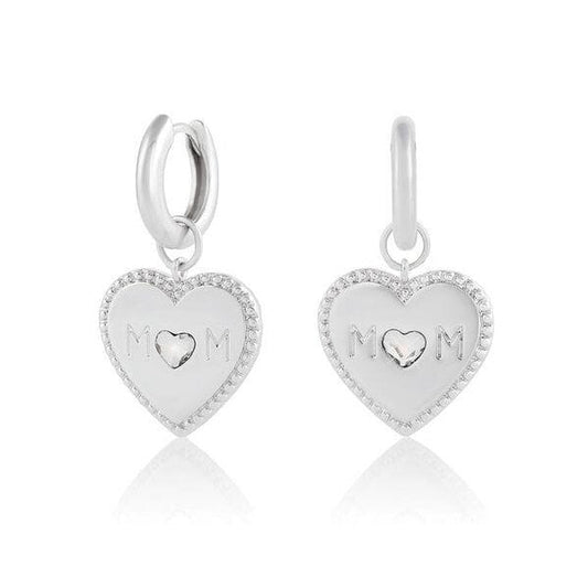 Mother's Day Mom Huggie Hoop Silver