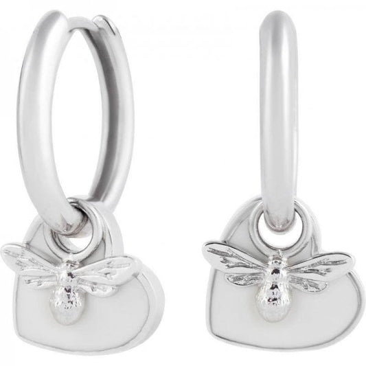 You have my Heart Huggie Hoops White & Silver