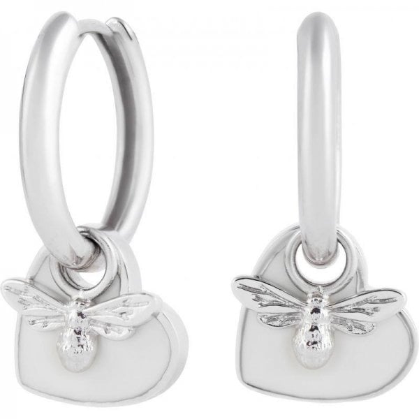 You have my Heart Huggie Hoops White & Silver