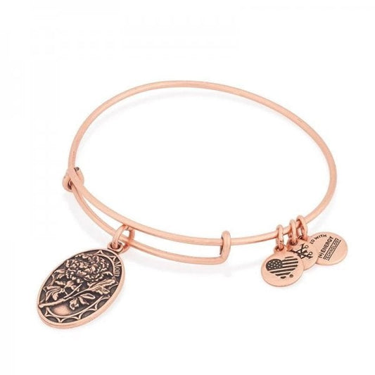 Rose Gold Because I Love You Mom II Charm Bangle