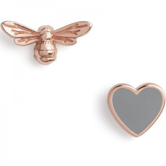 You have my Heart Studs Grey & Rose Gold