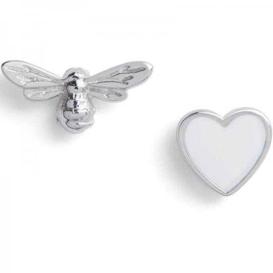 You have my Heart Studs White & Silver