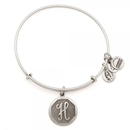 Alex & Ani Path of Symbols 'H' Silver Charm Bangle