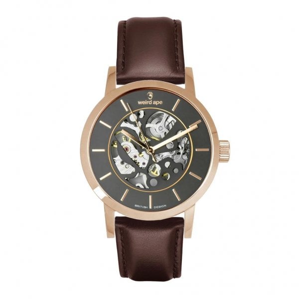 Ape-X - Black Rose Gold / Brown Leather