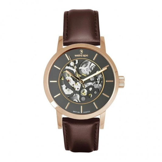 Ape-X - Black Rose Gold / Brown Leather