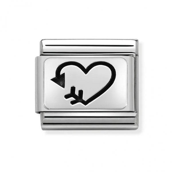 Silver Arrow Heart Charm