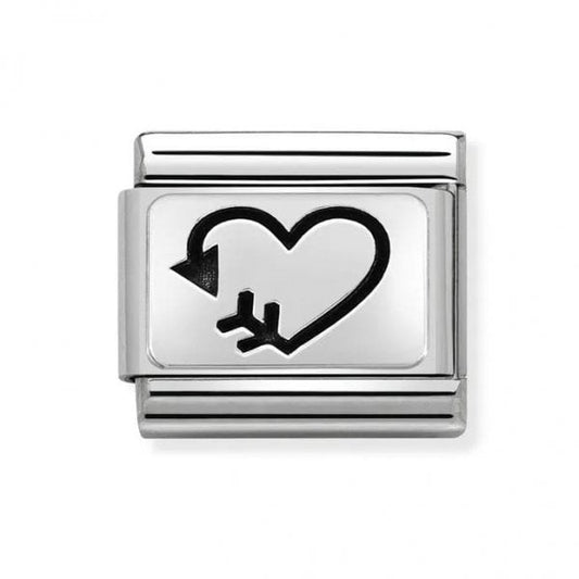 Silver Arrow Heart Charm