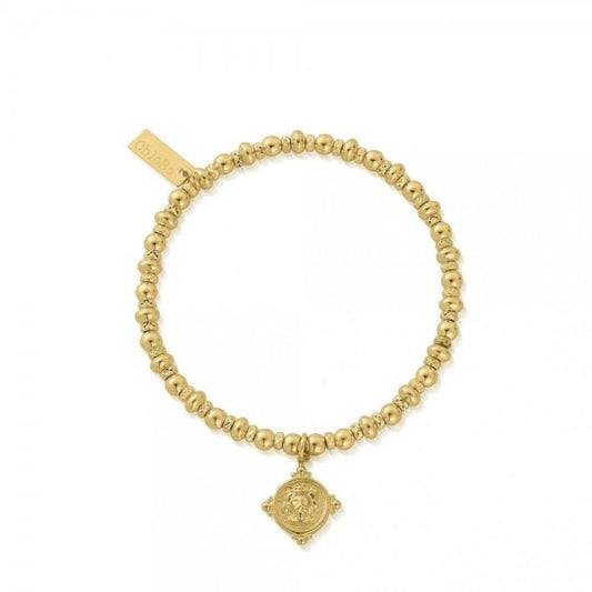 CHLOBO GOLD DID SPARKLE LION HEAD BRACELET