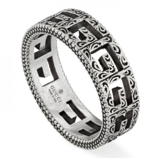 Silver ring with Square G