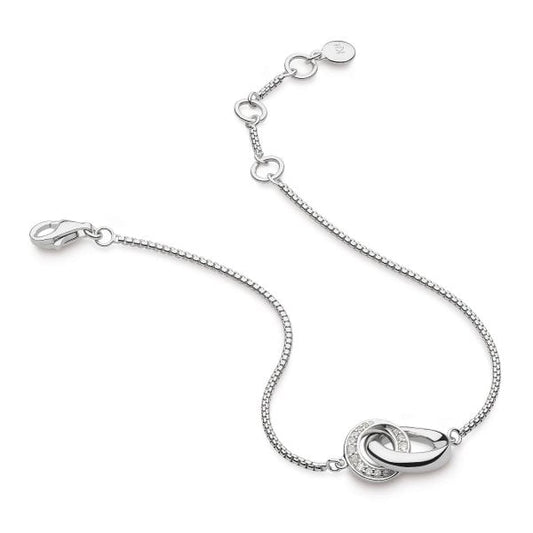 Bevel Cirque CZ Pave Link Bracelet
