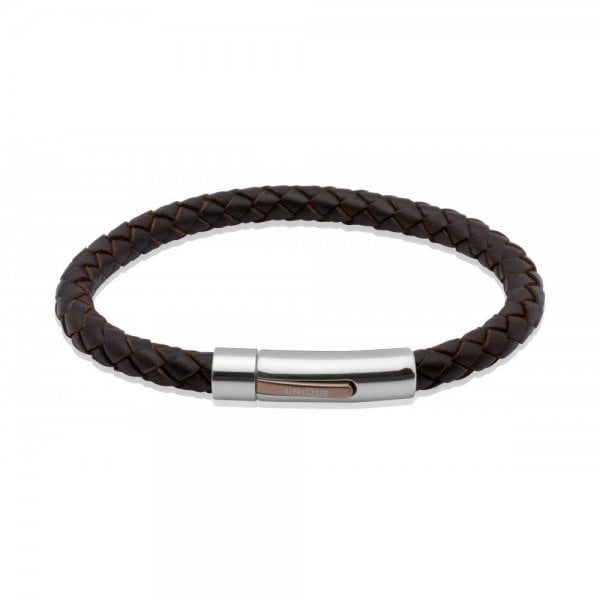Dark Brown Leather Bracelet 23cm