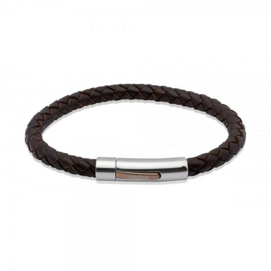 Dark Brown Leather Bracelet 23cm