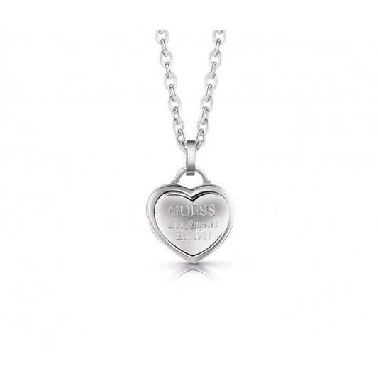 GUESS Rhodium Plated Heart Necklace