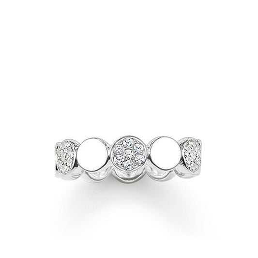 Silver Multi Round Pavé Ring Size 54 (UK Size N)