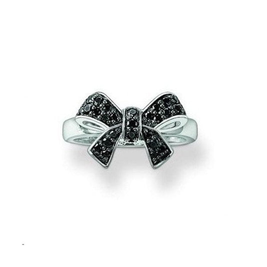 Thomas Sabo Black Cubic Zirconia Bow Ring (UK Size O)