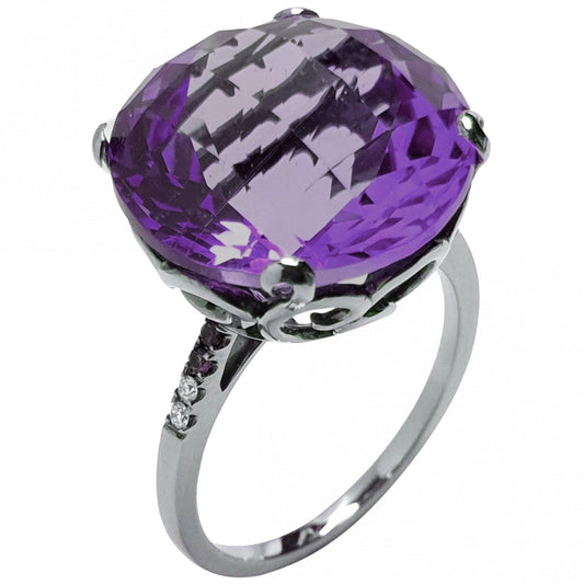 18ct White Gold Black Rhodium Ring
