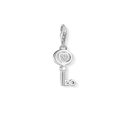 Diamond Heart Key Charm
