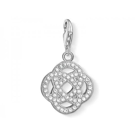 Silver Cubic Zirconia Knot Charm
