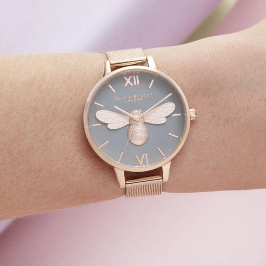 Lucky Bee Grey & Rose Gold Watch