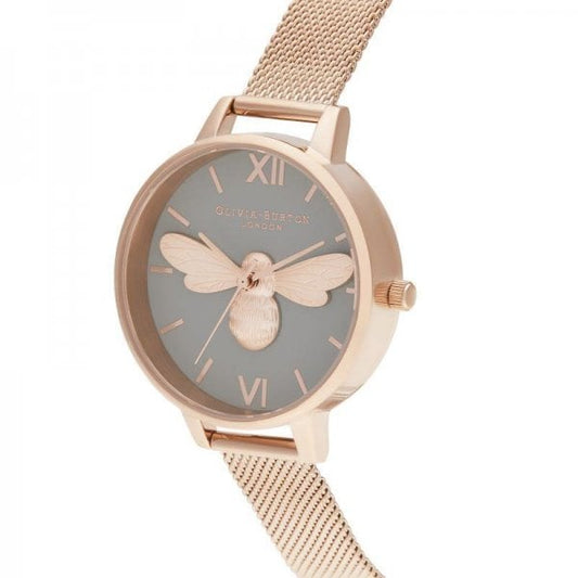 Lucky Bee Grey & Rose Gold Watch