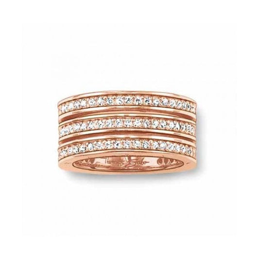 Triple Pave Rose Gold Ring UK SIZE N / SIZE 54