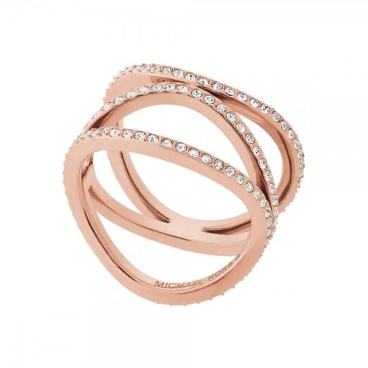 Ladies Rose Gold Wavy Strand Ring UK SIZE J