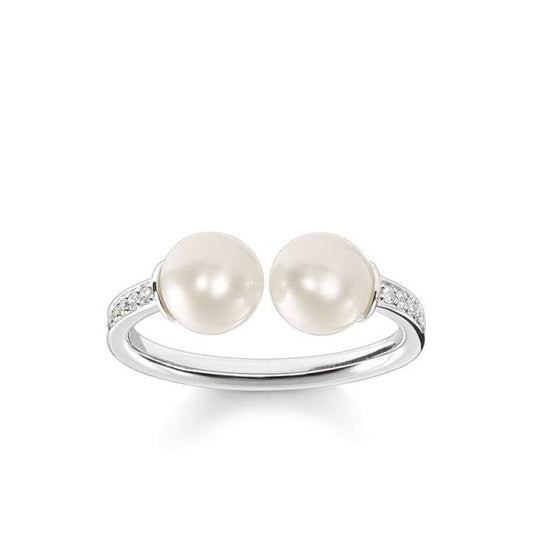 Silver Double Mother of Pearl Ring UK SIZE Q