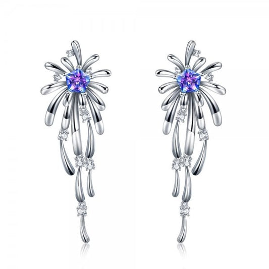 Carpe Diem White Rhodium Plated Crossette Earrings