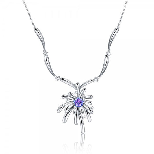 Carpe Diem White Rhodium Plated Crossette Necklace