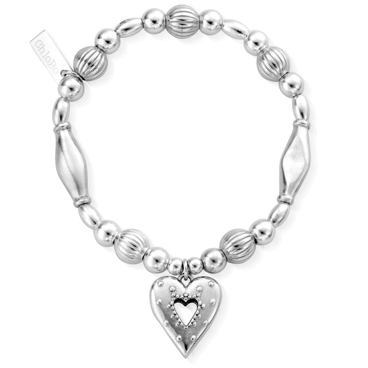 Chunky Pumpkin Dotty Open Heart Bracelet