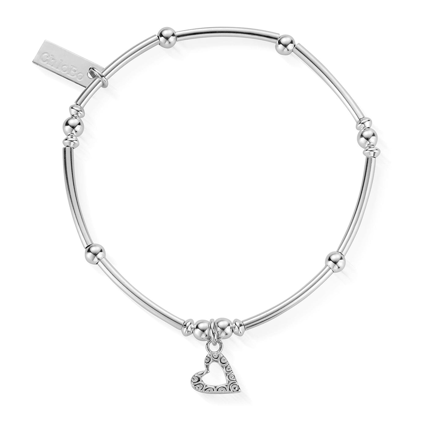 ChloBo Mini Noodle Ball Patterned Heart Bracelet
