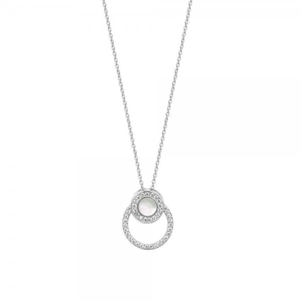 Mother of Pearl Circle Cubic Zirconia Pendant