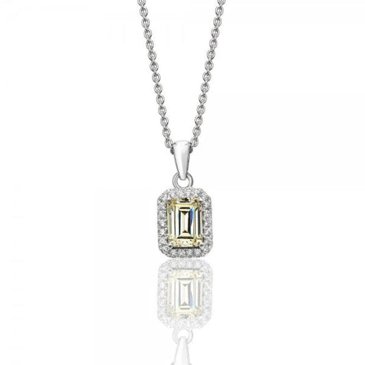 Halo Style Cubic Zirconia Chain Pendant