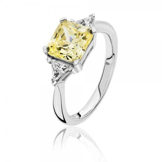Silver Claw Set Cubic Zirconia Ash 4mm Tria Ring