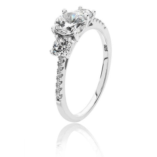 Triology Micro Set Shoulder Cubic Zirconia Ring